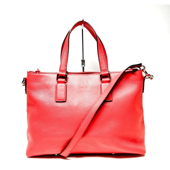 Gucci bamboo Red all Leather tote shoulder crossbody bag EUC authentic - Picture 2 of 11